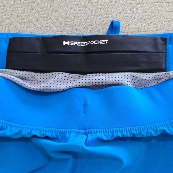 Under Armour Blue Speedpocket Fitted 5" Athletic Shorts - Size XL - Picture 5 of 10